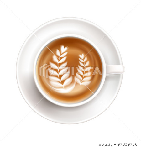 Realistic Cup Latte Art 97839756