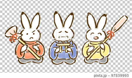 兔雛娃娃，Shicho（監護人）哭泣，大笑，憤怒手繪插圖 97839993