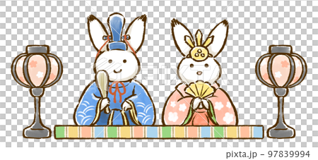 兔雛娃娃男女娃娃手繪插畫 97839994