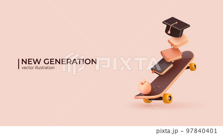 3D - New Generation Concept. Vector illustration 97840401