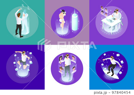 Metaverse Round Compositions Setのイラスト素材 [97840454] - PIXTA