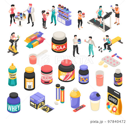 Sport Nutrition Icons Set Sport Nutrition Icons Set 97840472