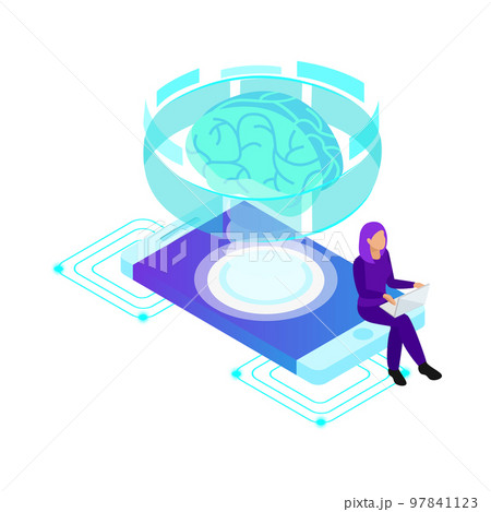 Smartphone Sync Brain Composition 97841123