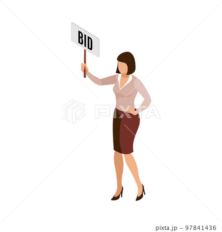 Bidding Woman Auction Composition 97841436