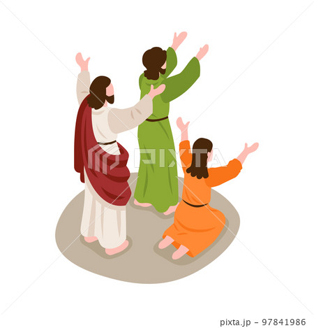 People Praying God Composition 97841986