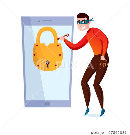 Hacker Smartphone Lock Composition 97842081