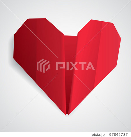 Big red origami heart Big red origami heart 97842787