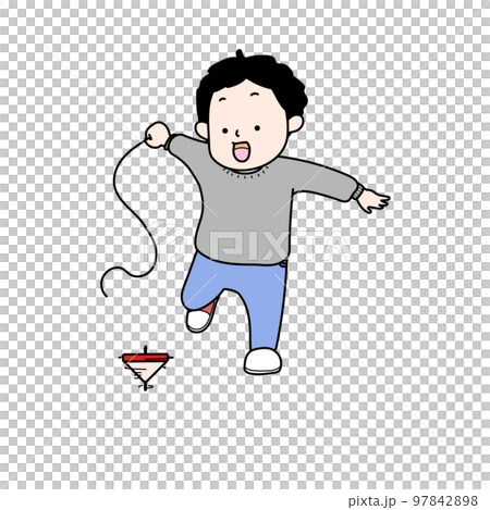 小孩玩陀螺 小孩玩陀螺 97842898