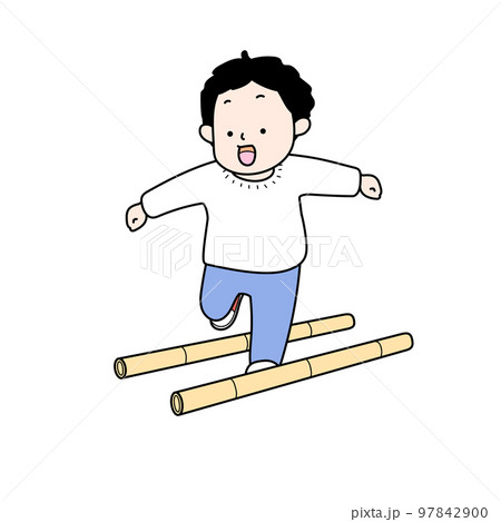 竹とびをする子供2 竹とびをする子供2 97842900