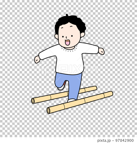 竹とびをする子供2 竹とびをする子供2 97842900
