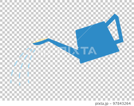 Illustration of a blue watering can 97843264