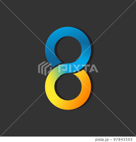 The Number 8 eight Logo Design Graphic Vector illustrations 97843503