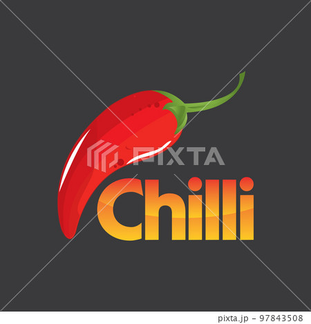 red green hot spicy pepper chili logo vector template design illustration 97843508