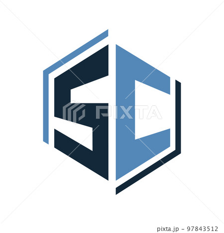 Abstract Letters CS initial C & S combination logo design vector template 97843512