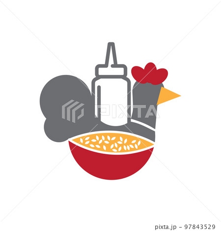 Fast food fried chicken logo design vector illustration 97843529