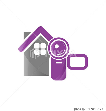 real estate video logo design template Vector illustration 97843574