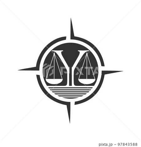 flat scales of justice logo design vector for law firm office and lawyer services 97843588