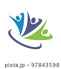colorful 3 Three people logo template vector design group sign of persons sports symbol 97843598