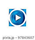 tech media play button logo design icon vector illustration 97843607