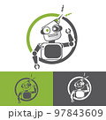 robot logo design vector creative illustration concept 97843609