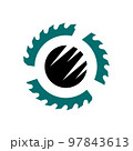 abstract circular saw blade logo design template vector illustration 97843613