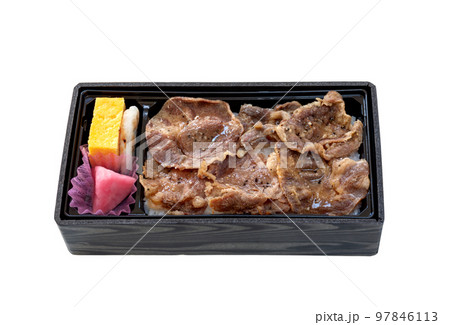 お持ち帰り牛タン弁当、駅弁【白背景・切り抜き】 97846113
