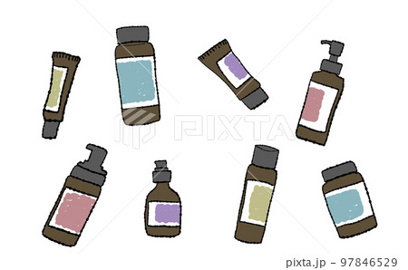 カラフルな化粧品ボトル 97846529