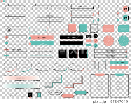 2-color headings, balloons, frames, and materials 2-color headings, balloons, frames, and materials 97847049