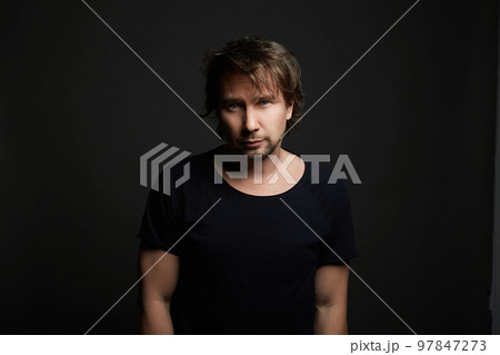 Happy Boy with fluffy hair. handsome young smiling Man Happy Boy with fluffy hair. handsome young smiling Man 97847273