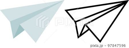 紙飛行機のシンプルでかわいいイラスト 97847596