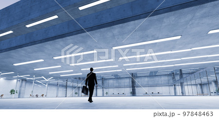 Businessman walking back to business office Businessman walking back to business office 97848463