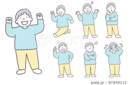 男の子のいろんな表情とポーズ 男の子のいろんな表情とポーズ 97849315
