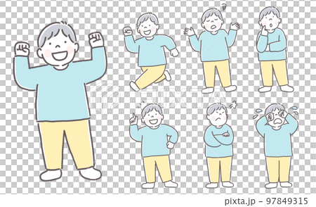 男の子のいろんな表情とポーズ 男の子のいろんな表情とポーズ 97849315