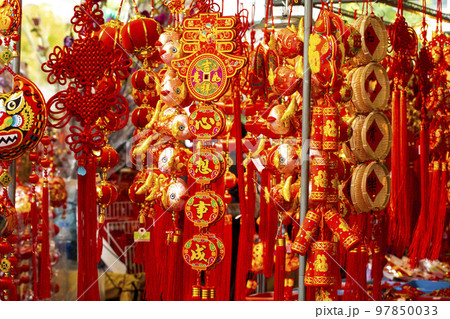 中国の旧正月装飾、春祭り、1個 福袋 ランタン ストリング fu 中国の