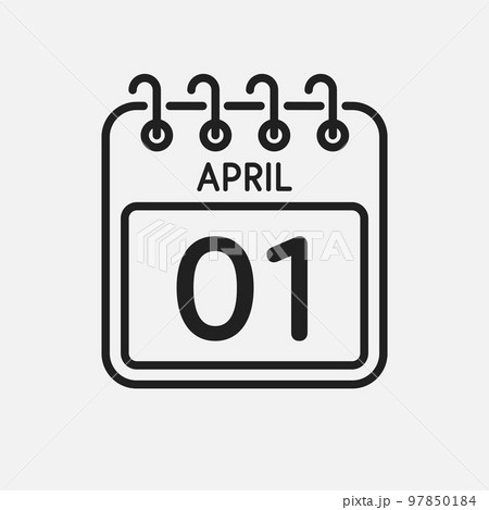 Icon page calendar day - 1 April 97850184