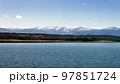The Barcena reservoir with the Montes Aquilanos mountain range at background. El Bierzo, Castile and Leon, Spain. 97851724