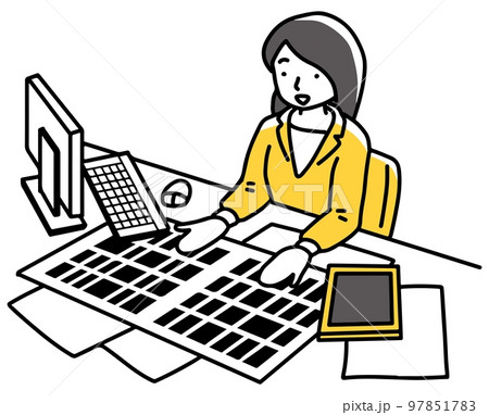 印刷物の仕事を説明する女性 印刷物の仕事を説明する女性 97851783