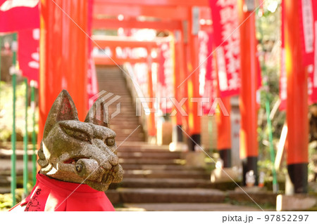 稲荷神社の赤い鳥居 稲荷神社の赤い鳥居 97852297