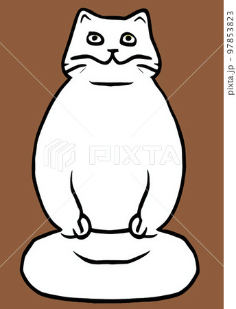 Illustration of cat practicing yoga 97853823