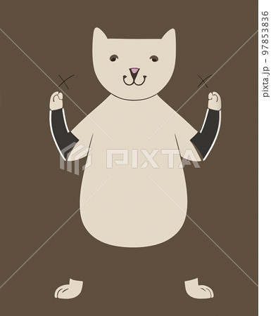 Illustration of cat practicing yoga 97853836