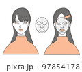 美容パックをする女性のイラスト 97854178
