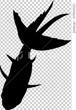 金魚のイラストシルエット 97854323