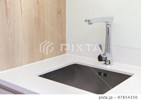 stainless steel kitchen sink in room stainless steel kitchen sink in room 97854350