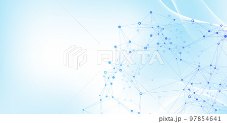 Abstract structure molecules or atom for science or medical background, illustration 97854641