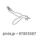 Vector line art illustration of woman hands in traditional folk dance of Uyghurs people 97855087