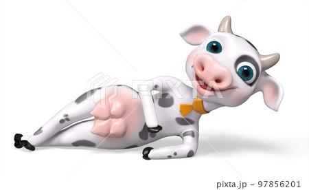 Cartoon character cow , 3d rendering 97856201