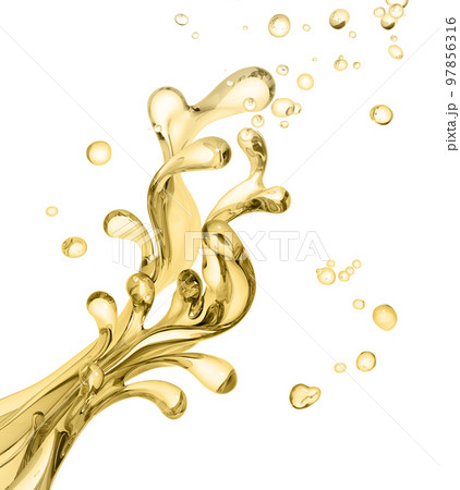 Gold splash of liquid , splash oil illustration, abstract swirl background, 3d rendering Gold splash of liquid , splash oil illustration, abstract swirl background, 3d rendering 97856316
