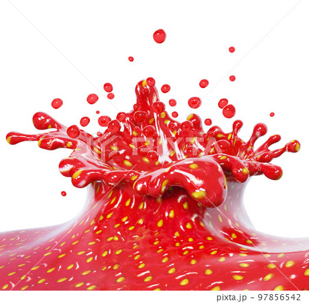 Strawberry splash abstract background , juice, fruit drink, compote on a white background, illustration 3d rendering Strawberry splash abstract background , juice, fruit drink, compote on a white background, illustration 3d rendering 97856542