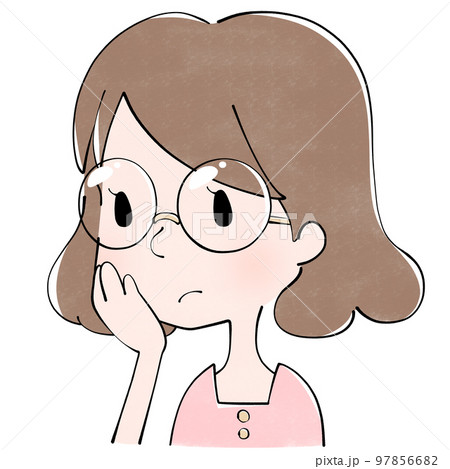 考える女性のイラスト 97856682