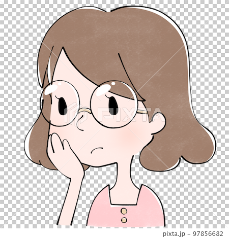 考える女性のイラスト 97856682